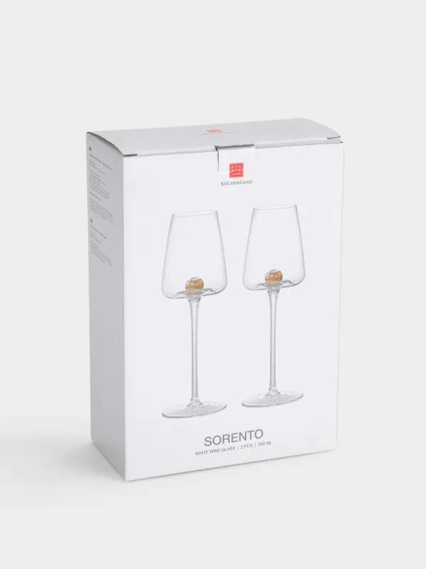 Бокал для белого вина, 350 мл, 2 шт, кристальное стекло, Янтарный шар, Sorento globular, image-6