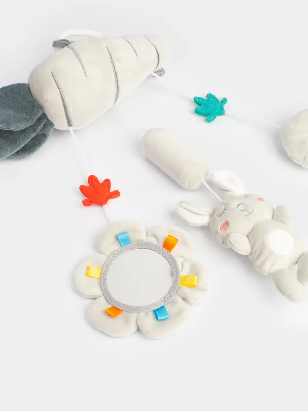 Ойыншық, 40х27 см, дамытушы, аспалы, полиэстер, сұр, Сәбіз, Cradle, image-2