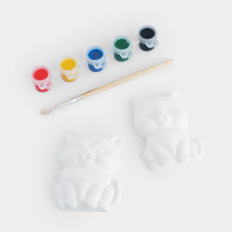 Шығармашылық жиынтығы, 2 зат, гипс, кескіндеме, Мысық пен түлкі, Creative, image-1