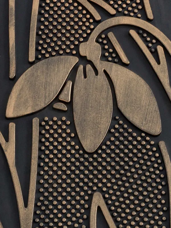 Есік төсеніші, 45х75 см, резеңке, қара және қола, Қар бүршіктері, Home deco, image-1