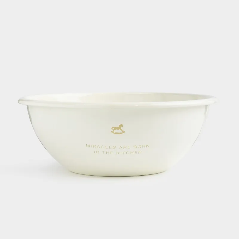 Миска, 1,6 л, металл эмалированный, молочная, Лошадка-качалка, Enamel