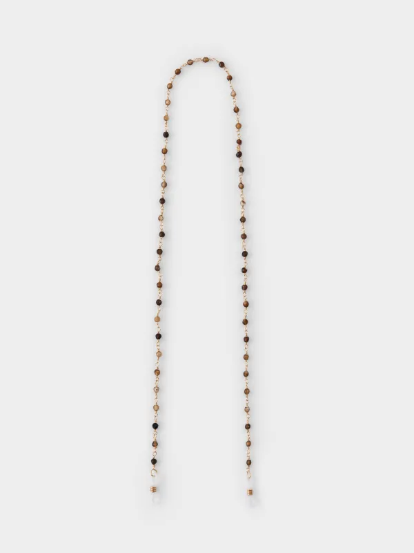 Цепочка для очков, 68 см, металл, янтарная, Бусины, Baroque, image-0