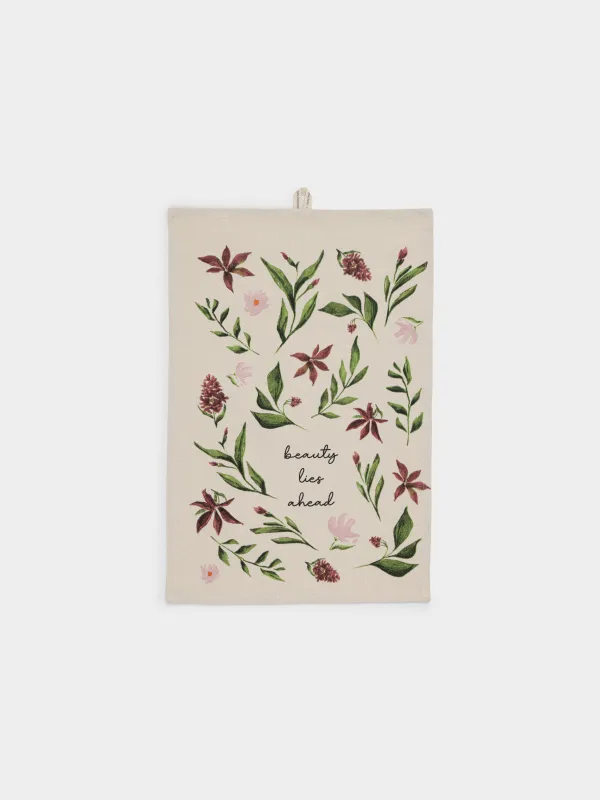 Асүйлік сүлгі, 40х60 см, мақта, сарғылт-қоңыр, Гүлдер мен жапырақтар, Meadow, image-0