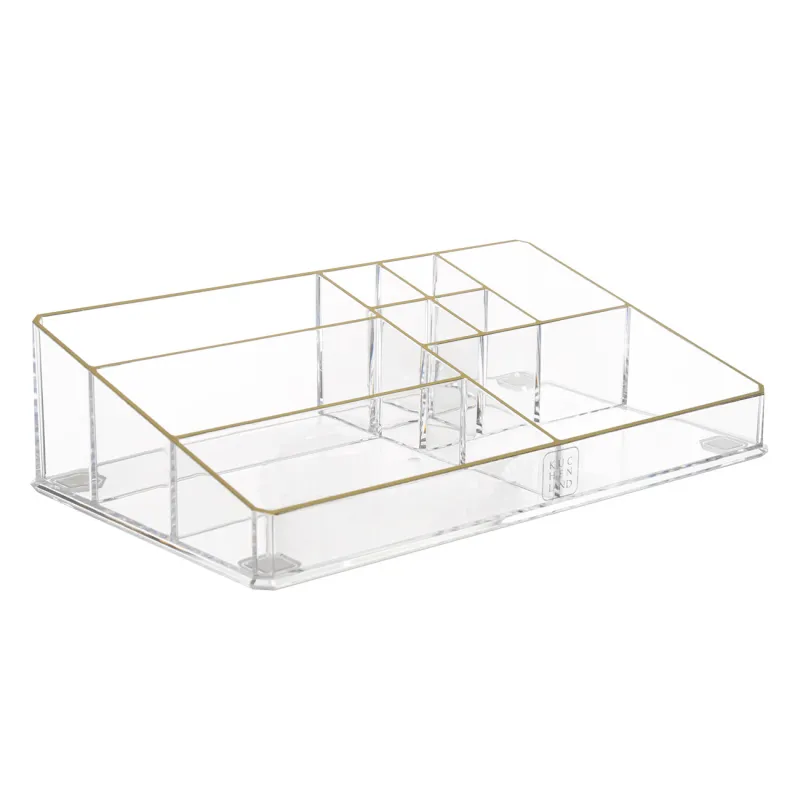 Косметика үшін ұйымдастырушы, 28х7 см, 9 отд, пластик, алтын жиек, Dorado