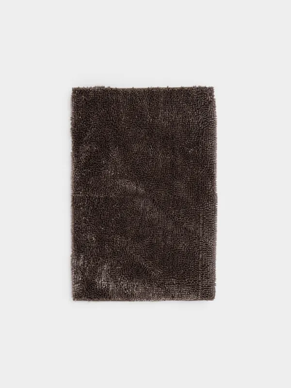 Кілемше, 65х100 см, сырғанауға қарсы, полиэстер, қоңыр, Fluff, image-0