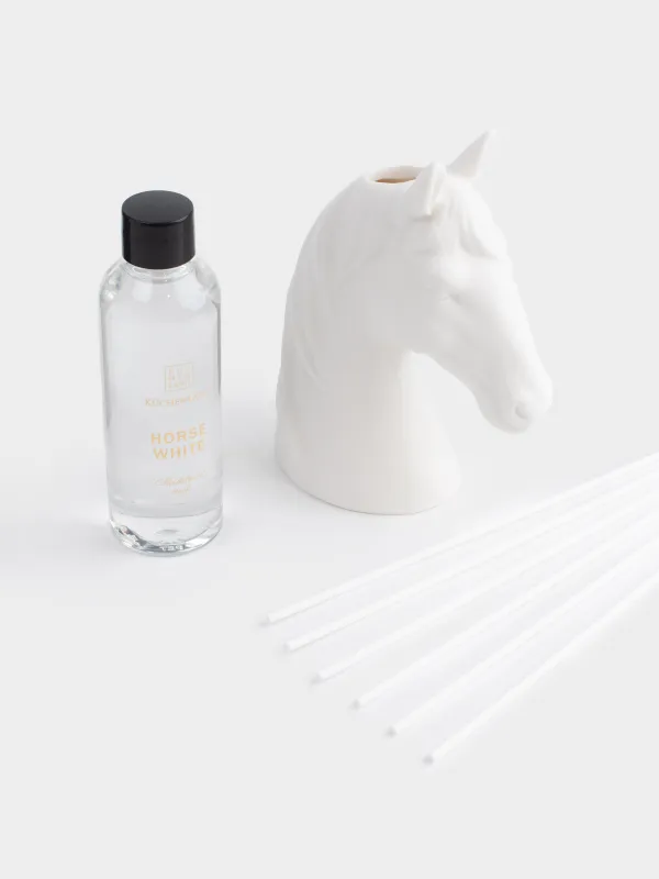 Ароматический диффузор, 100 мл, керамика, белый, Sandalwood musk, Лошадь, Horse white, image-5