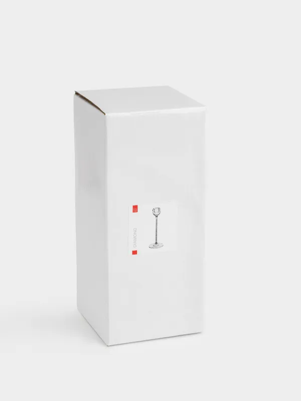 Шам ұстағыш, 21 см, жіңішке шамға арналған, аяқты, шыны/страздар, Diamond, image-3