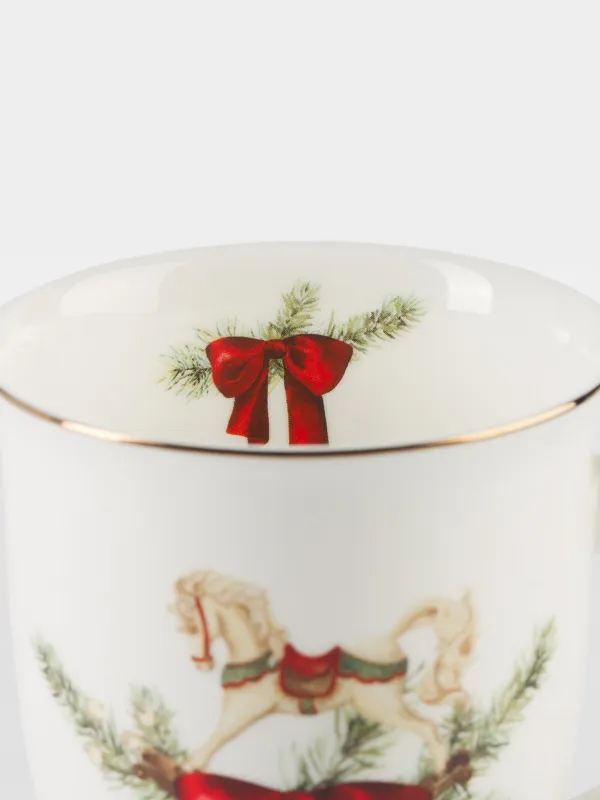 Кружка, 280 мл, 2 шт, фарфор F, Лошадка с елкой/Лошадка с бантом, Christmas miracle classic, image-5