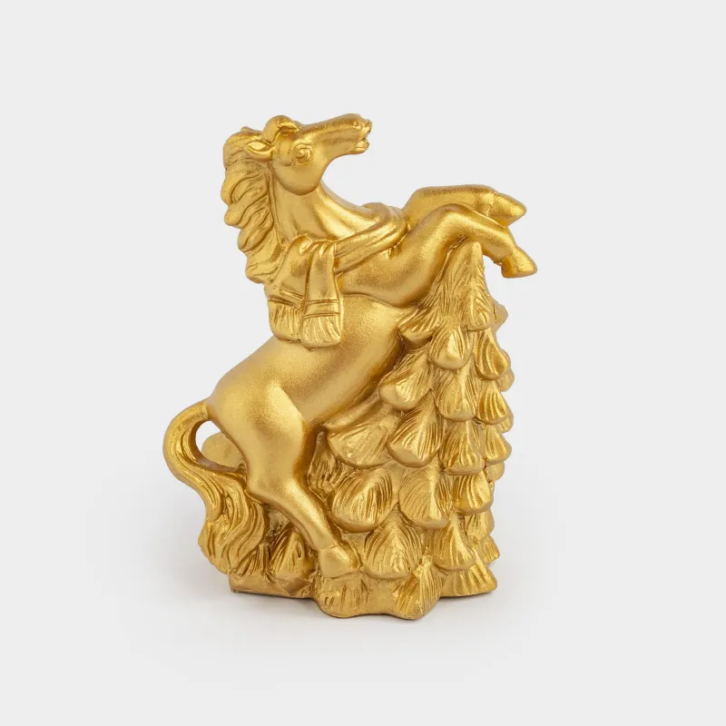 Ақша жәшігі, 10 см, полирезин, алтын, Жылқы, Horse gold