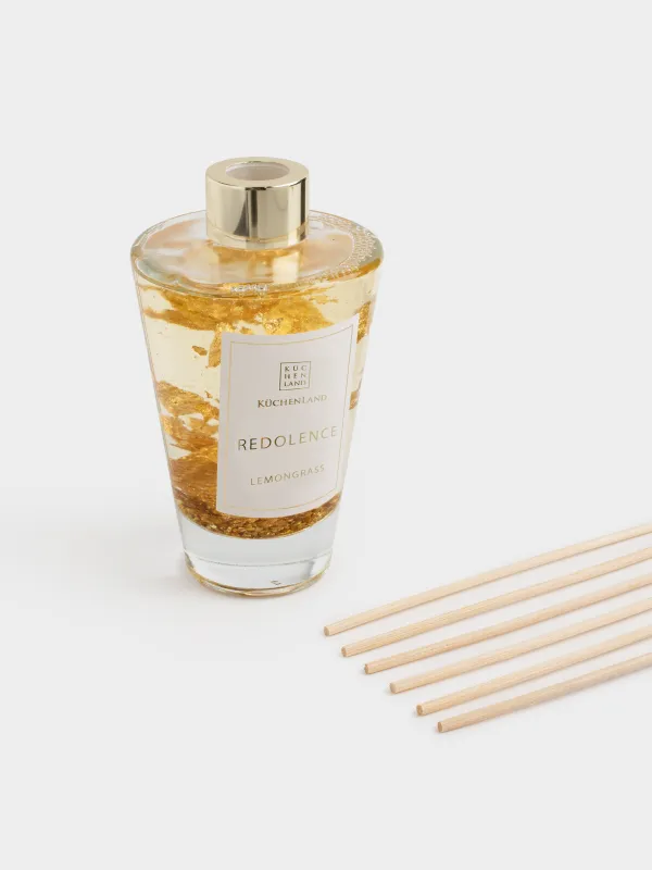 Ароматический диффузор, 200 мл, золотистый, Lemongrass, Redolence, image-2