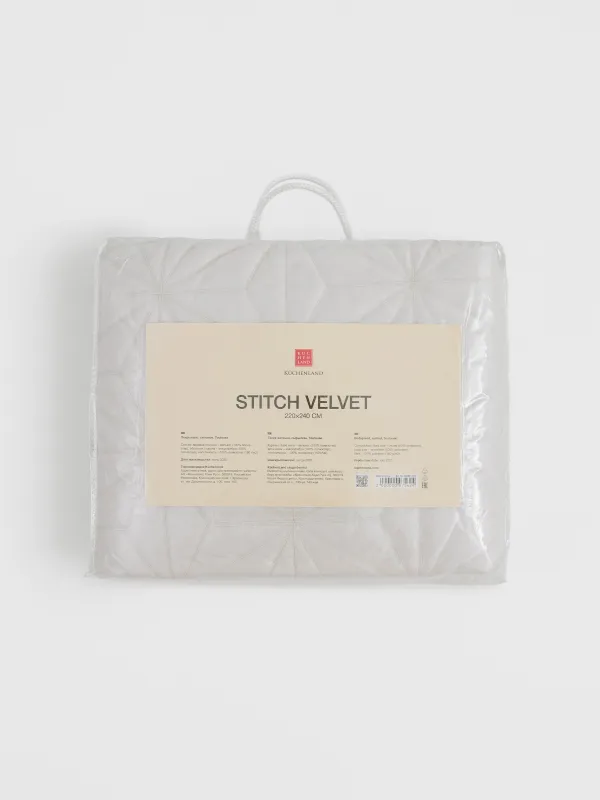 Төсек жапқыш, 220х240 см, сырылған, барқыт/микрофибра, құмды, Toulouse, Stitch velvet, image-6