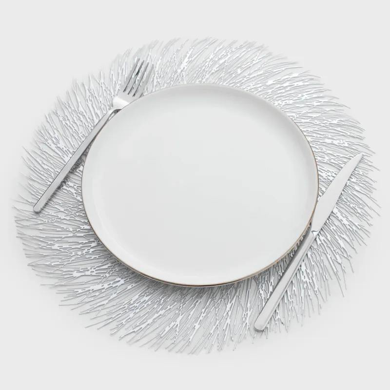 Аспаптарға арналған майлық, 38 см, ПВХ, дөңгелек, күміс, Azhur Grid, image-3