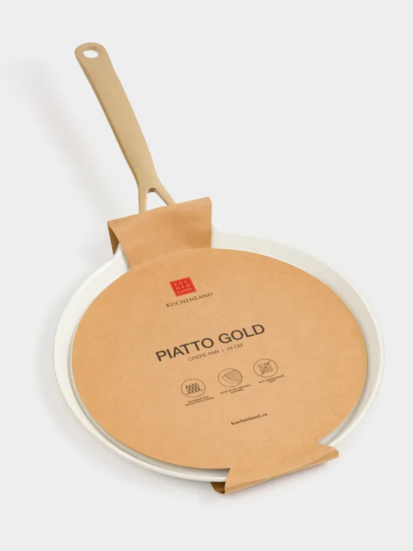 Құймақ табасы, 24 см, жабыны бар, алюминий, сүт түстес, Piatto gold, image-5