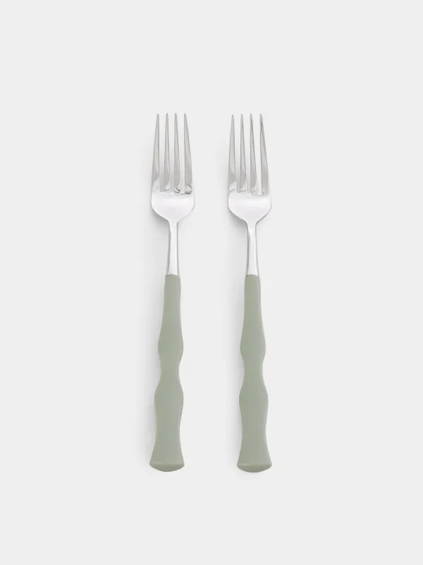 Асханалық шанышқы, 2 дана, болат/пластик, жасыл, Иілімдер, Bangkok, image-0