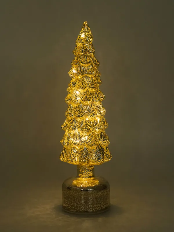 Статуэтка с подсветкой, 34 см, вращающаяся, стекло, шампань, Ель, Champagne style, image-3