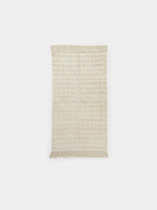 Кілем, 80х150 см, шашағы бар, мақта, құм, Textured, image-0