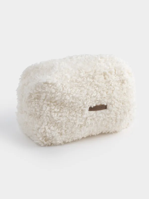 Косметичка, 27х17 см, искусственный мех, молочная, Curled, image-1