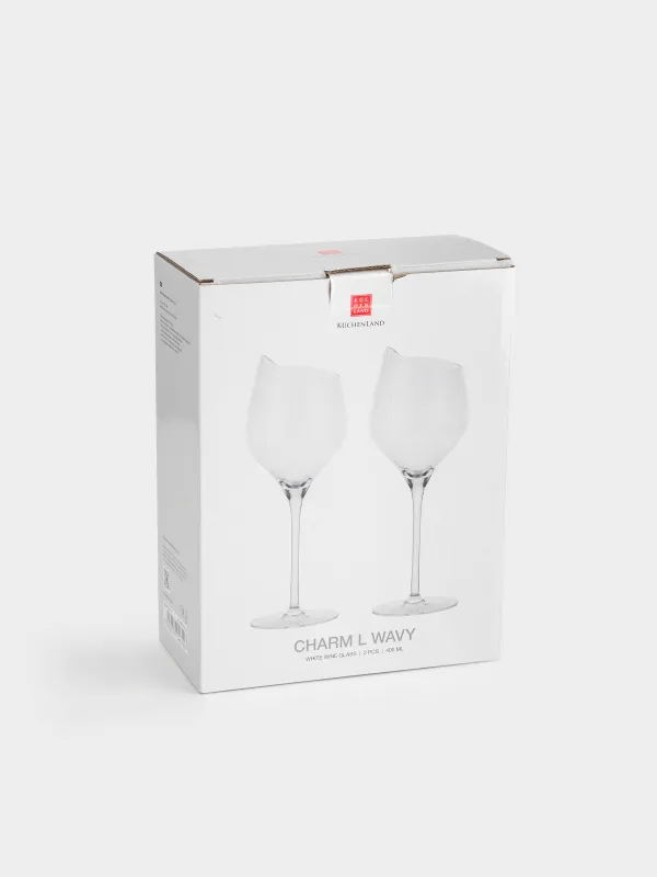 Ақ шарап бокалы, 400 мл, 2 дана, кристалды шыны, Charm L wavy, image-4