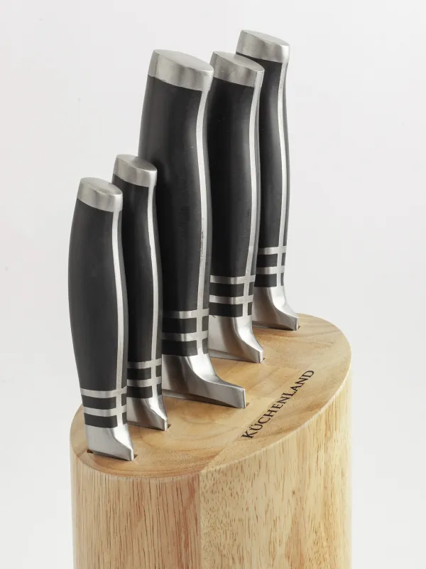 Пышақ жинағы, 5 зат, түпқоймада, болат/пластик/ағаш, image-1