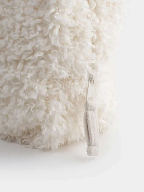 Косметичка, 27х17 см, искусственный мех, молочная, Curled, image-4