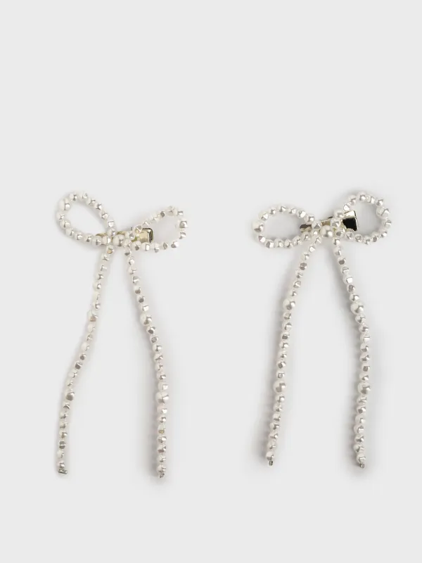 Сәндік әшекей, 6 см, 2 дана, қыстырғышта, пластик/металл, ақ, Бантиктер, Balls decor, image-0