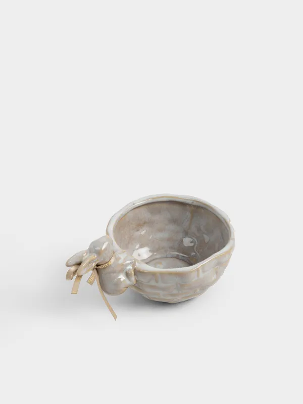 Пиала, 12х10 см, 210 мл, фарфор P, молочно-коричневая, Кролик на корзине, Rustic Easter, image-3