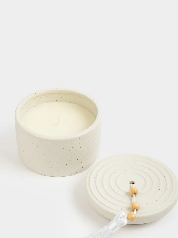 Хош иісті шам, 7 см, шам ұстағышта, шашақпен, керамика, Sage and Sea salt, Delicia, image-2