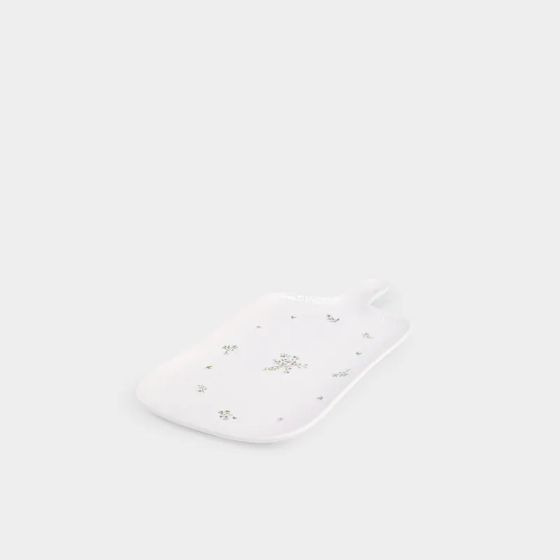 Сервистік ыдысы, 16х31 см, тұтқасы бар, керамика, сүт түстес, гүлдер, El floria, image-2