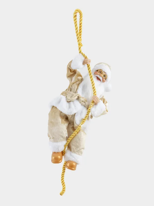 Сәндік бұйым, 40 см, аспалы, пластик/полиэстер, алтын, Арқандағы Аяз ата, Magic time, image-2