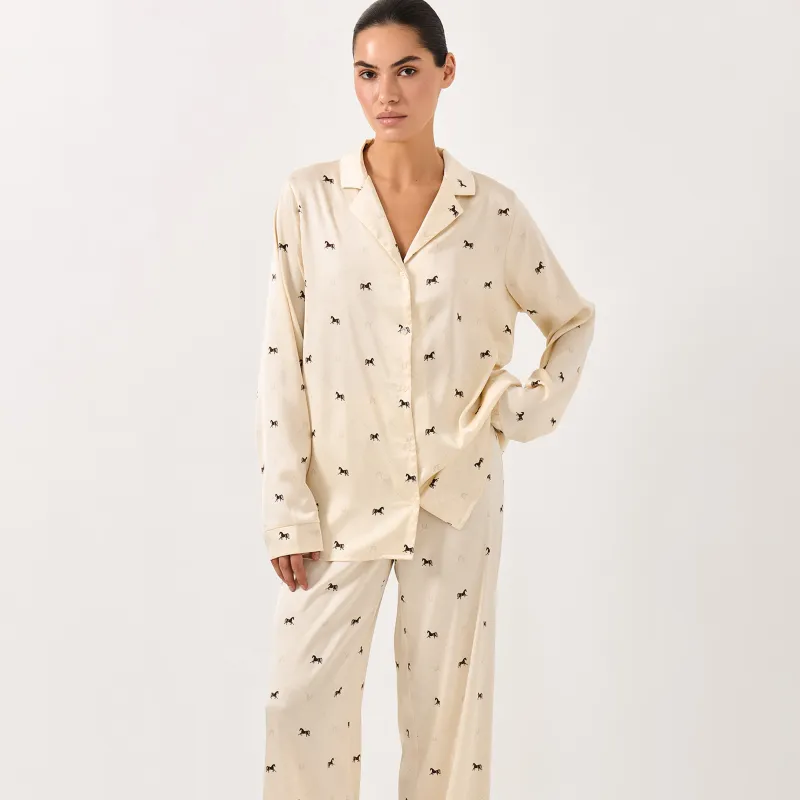 Әйелдер жейдесі, үйге арналған, өлшемі L, ұзын жеңді, полиэстер/эластан, сүт түстес, Жылқы, Luanne