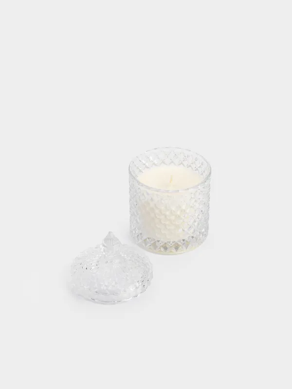 Свеча ароматическая, 13 см, в подсвечнике, с крышкой, стекло, Lime Basil, Odorous, image-1