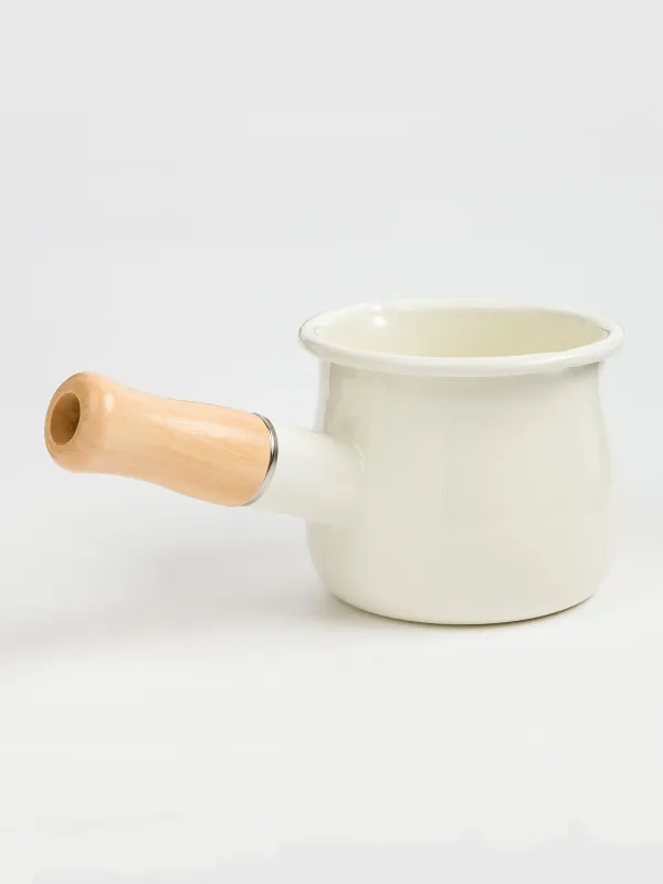 Турка, 550 мл, эмальданған металл/ағаш, сүт түстес, Nostalgia, image-1