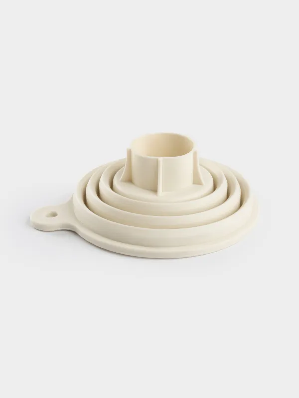 Воронка, 12х12 см, для банок с широким горлом, складная, силикон, молочная, Manny, image-4