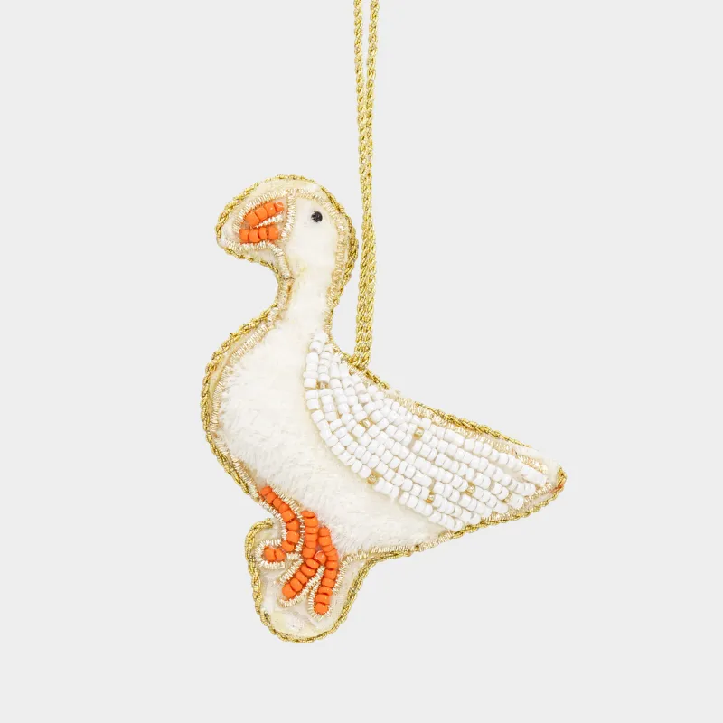 Шырша ойыншығы, 10 см, моншақ/полифилл, ақ-қызғылт сары, Қаз, Beads figure