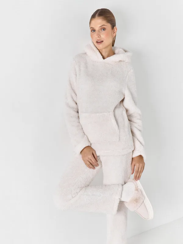 Әйелдерге арналған худи, үйге арналған, өлшемі S, жасанды үлбір, сүт түстес, Kiriana, image-2