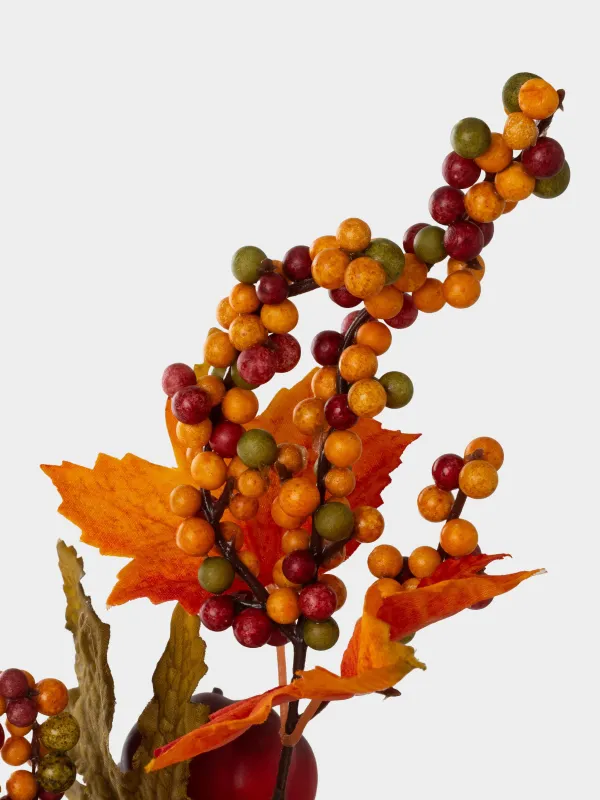 Сәндік бұтақ, 55 см, пенопласт/пластик, Жидектер мен жапырақтары бар асқабақтар, Forest symphony decor, image-3