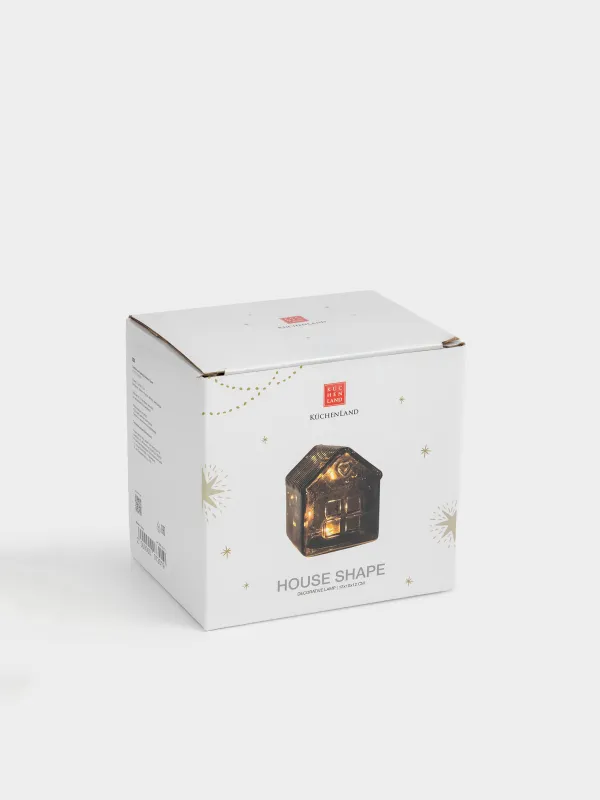 Сәндік шам, 12х12 см, шыны, қоңыр, Үй, House shape, image-6