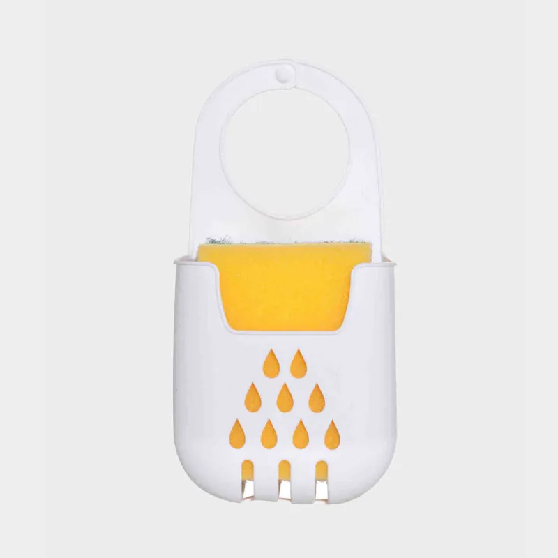 Ас үйге арналған губка ұстағыш, 18х9 см, аспалы, резеңке, ақ, тамшылар, Keeping