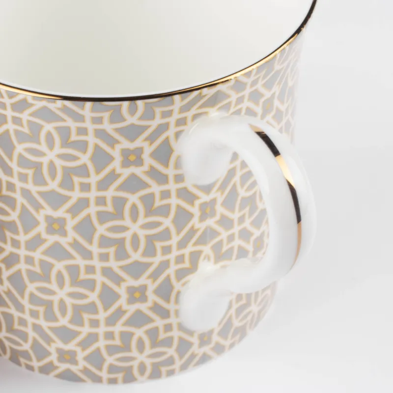 Кружка, 4 дана, 330 мл, фарфор F, микс, алтын жиегі бар, ою-өрнек, Liberty, image-4