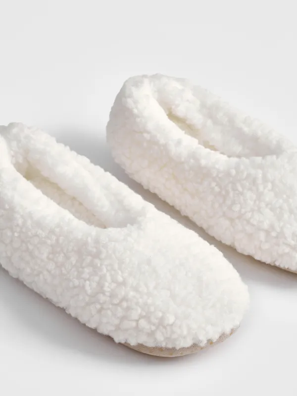 Тапочки-носки домашние, молочные, Cozy plush, image-2