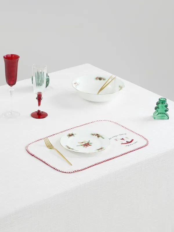 Аспаптарға арналған майлық, 30х45 см, тігісі бар, полиэстер, сүт түстес, жылқы, Gunny traditions, image-1