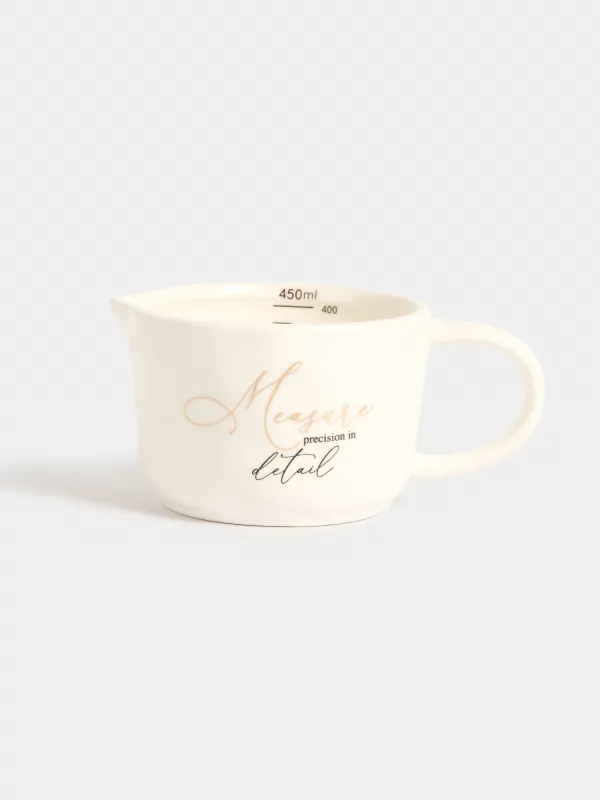 Емкость мерная, 450 мл, керамика D, молочная, Мятый эффект, Crumple kitchen, image-0