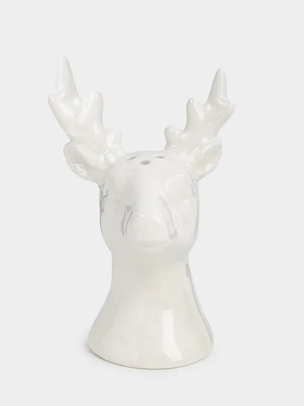 Тұз немесе бұрышқа арналған ыдыс, 9 см, керамика, ақ, Бұғы, Forest deers, image-0