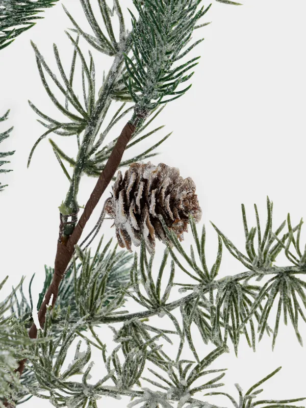 Ветка декоративная, 60 см, пластик, Хвоя с шишками, Conifer decor, image-2