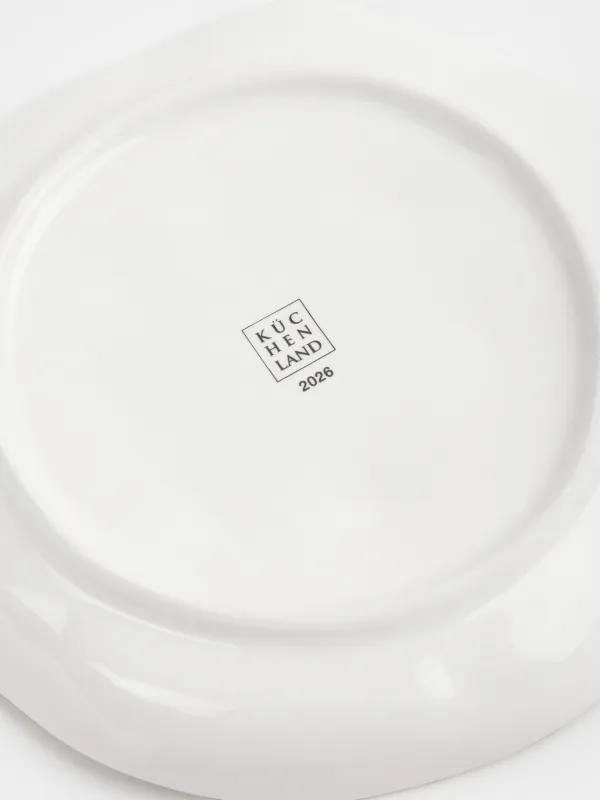 Тарелка закусочная, 21 см, керамика D, Еловая ветка с бантом, Сhristmas tree, image-4