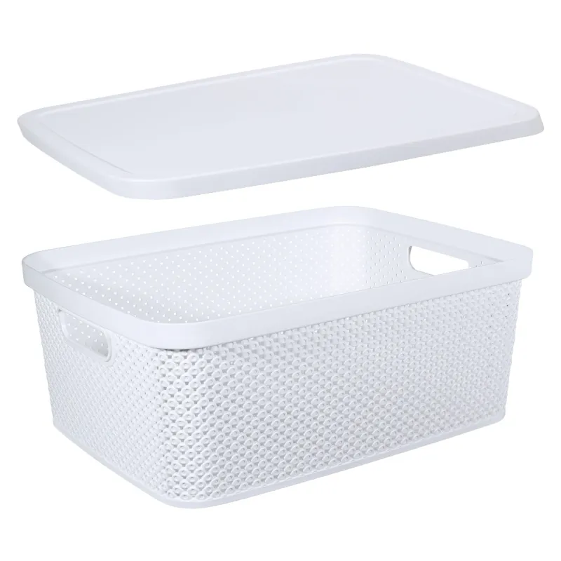 Корзина для хранения, 28х39х22 см, с крышкой, Grid, image-2