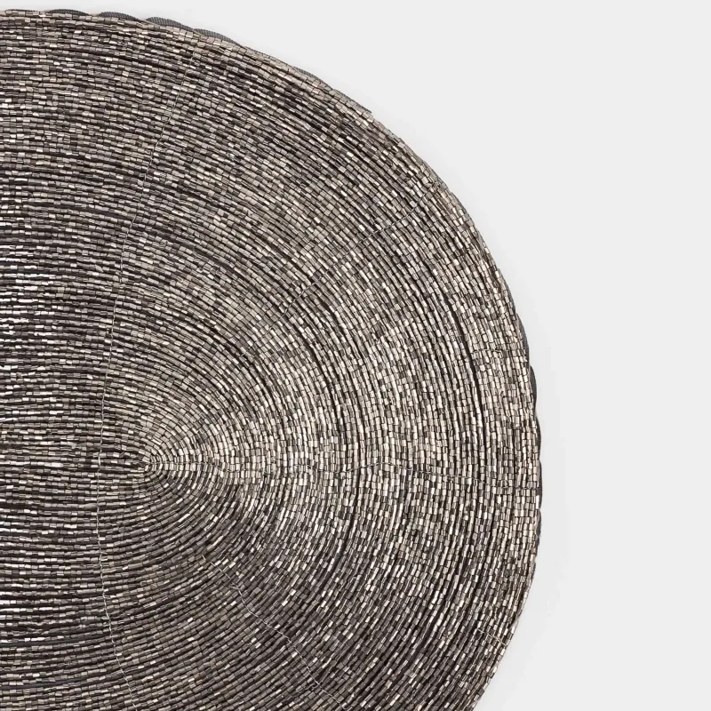 Аспаптарға арналған майлық, 31х41 см, моншақтар, сопақ, қою сұр, Shiny beads, image-2