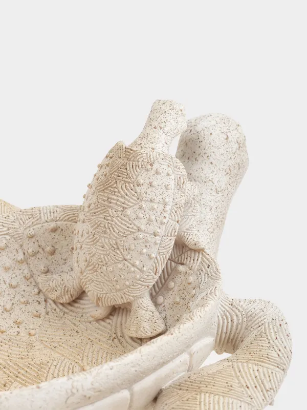 Сәндік ыдыс, 31х24х13 см, полирезин, құм, Балапаны бар тасбақа, Grand turtle, image-3