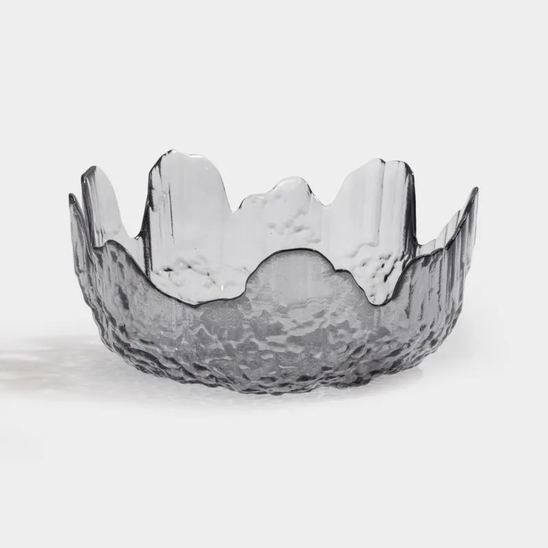 Салат ыдысы, 18х7 см, 700 мл, шыны, сұр, Nautilus color