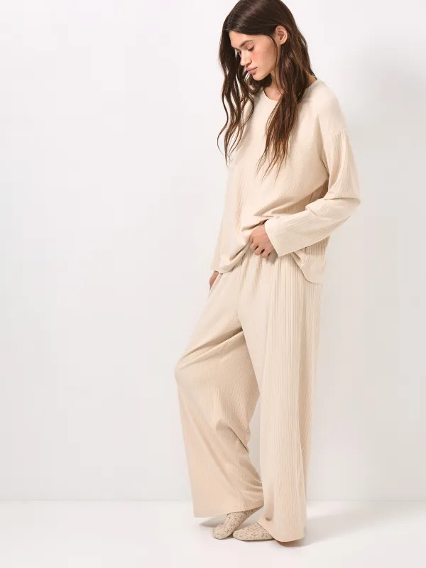 Әйелдер шалбары, үйге арналған, өлшемі XL, вискоза/спандекс, құмды, Camaria, image-2